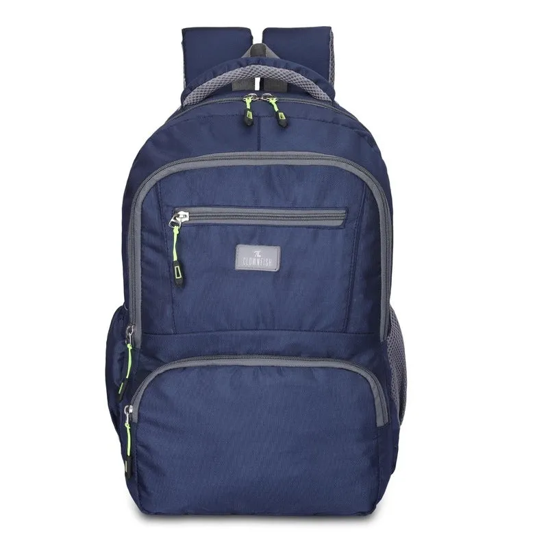 THE CLOWNFISH Digitech Series 27 liters Polyester 15.6 inch Laptop Backpack College School Bag Travel Backpack For Men and Women (Navy Blue)