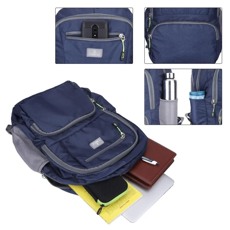 THE CLOWNFISH Digitech Series 27 liters Polyester 15.6 inch Laptop Backpack College School Bag Travel Backpack For Men and Women (Navy Blue)