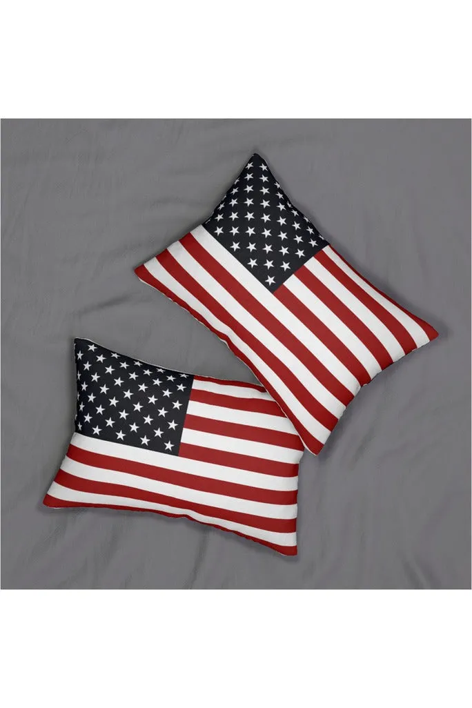 USA Flag Spun Polyester Lumbar Pillow