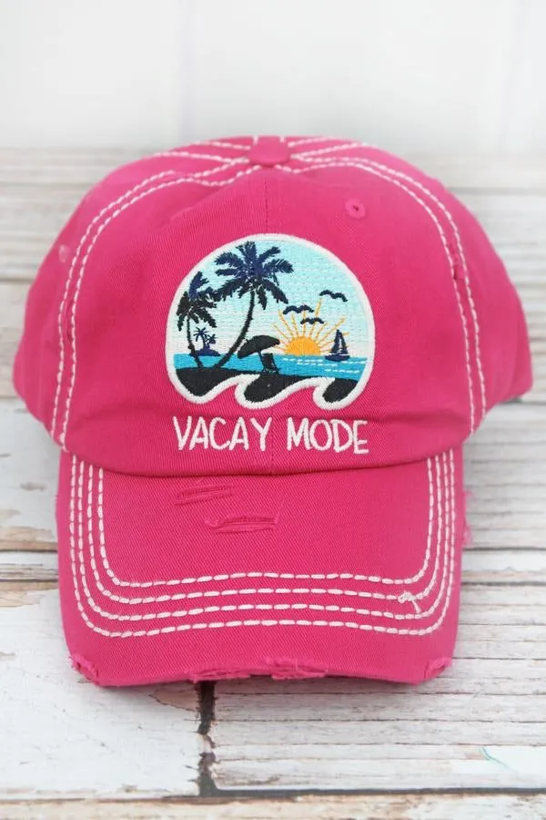 Vacay Mode Distressed Baseball Hat