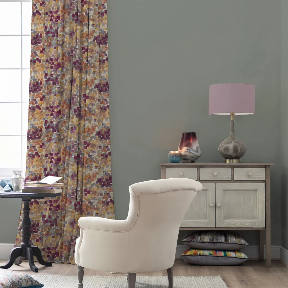 Vicente Printed Satin Fabric (By The Metre) Elderberry
