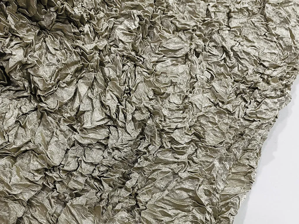 Water Golden Wrinkled Plain Polyester Fabric