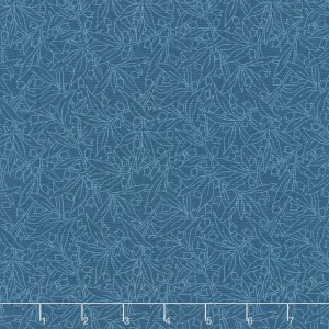 Willoughby - Floral Outline Navy Yardage